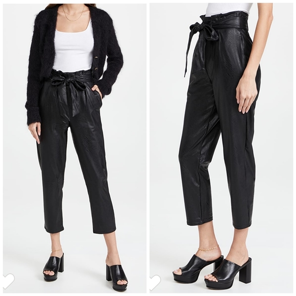 NEW Commando Faux Leather Paperbag Pants Black XL - Picture 2 of 7